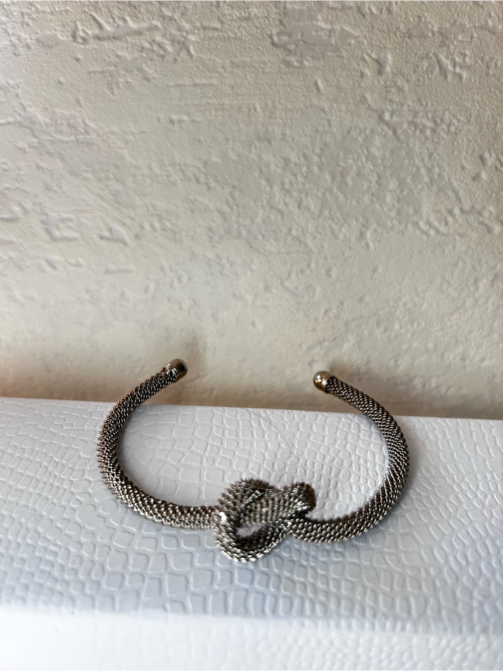 Silver-Tone Knot Mesh Cuff Bracelet - Women Jewelry